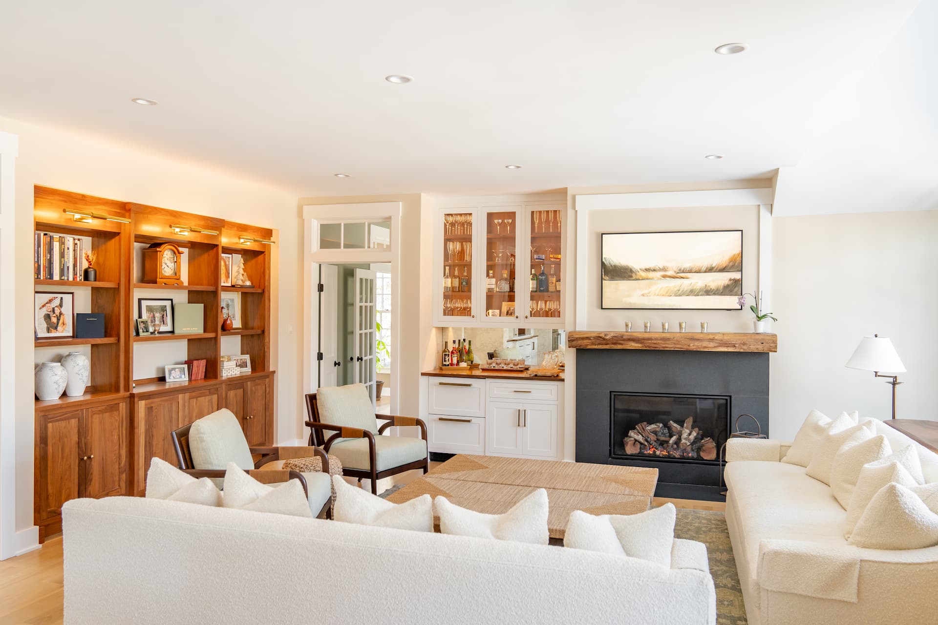 Cushioned Living Room Remodeled by Hazley Builders | Home Renovation Services