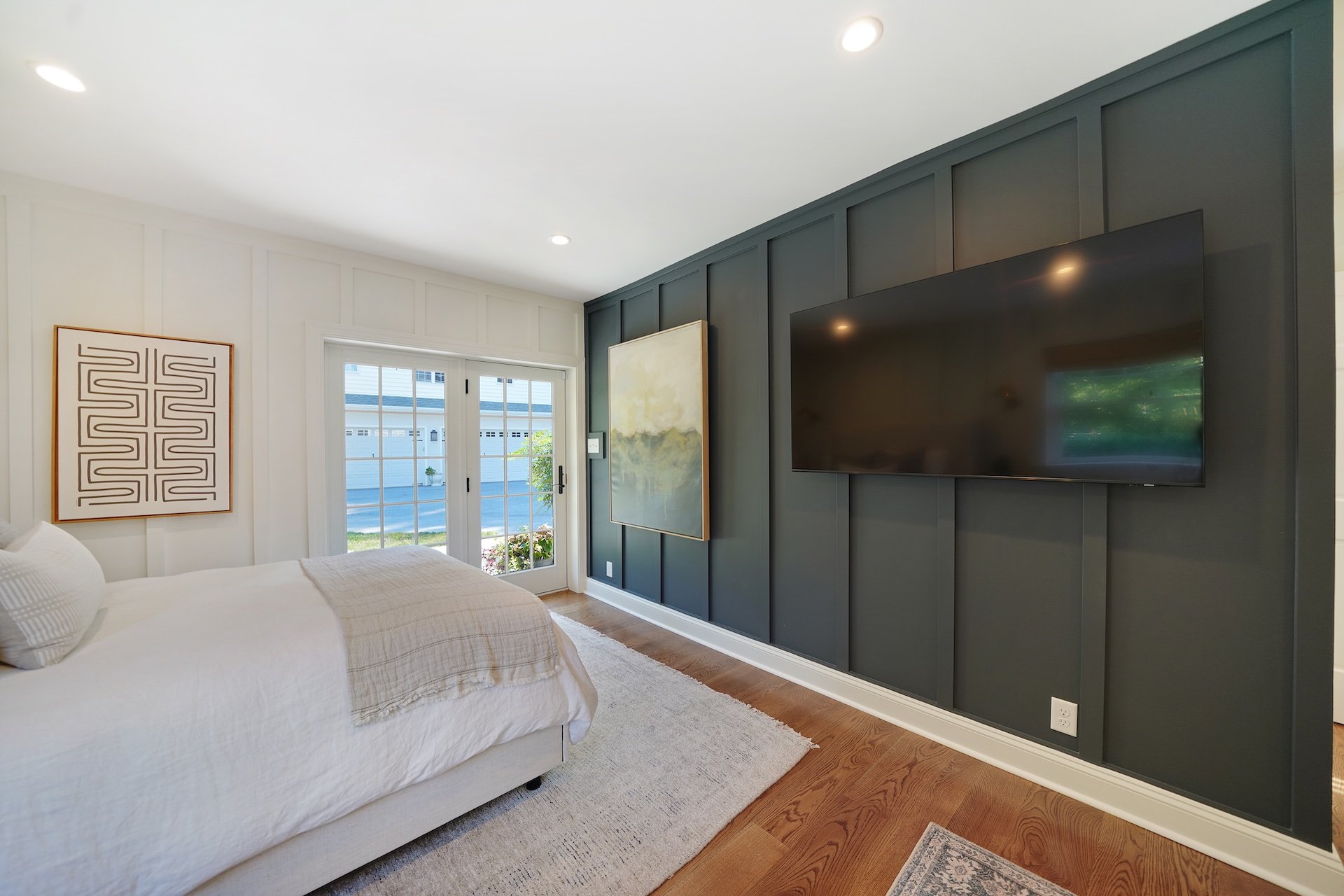 Guest Suite with moody grey wall | home addition design