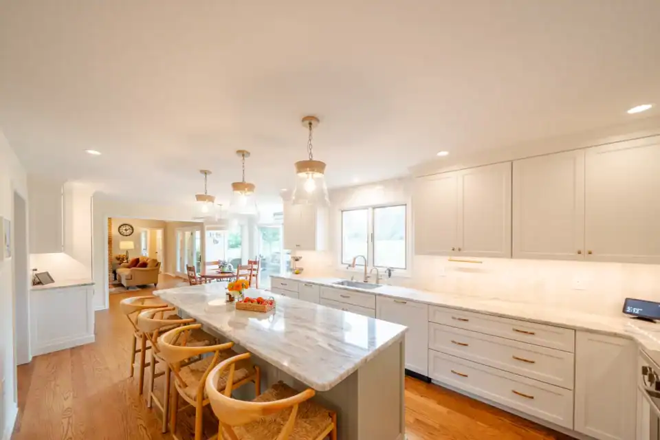 Remodeled kitchen with island