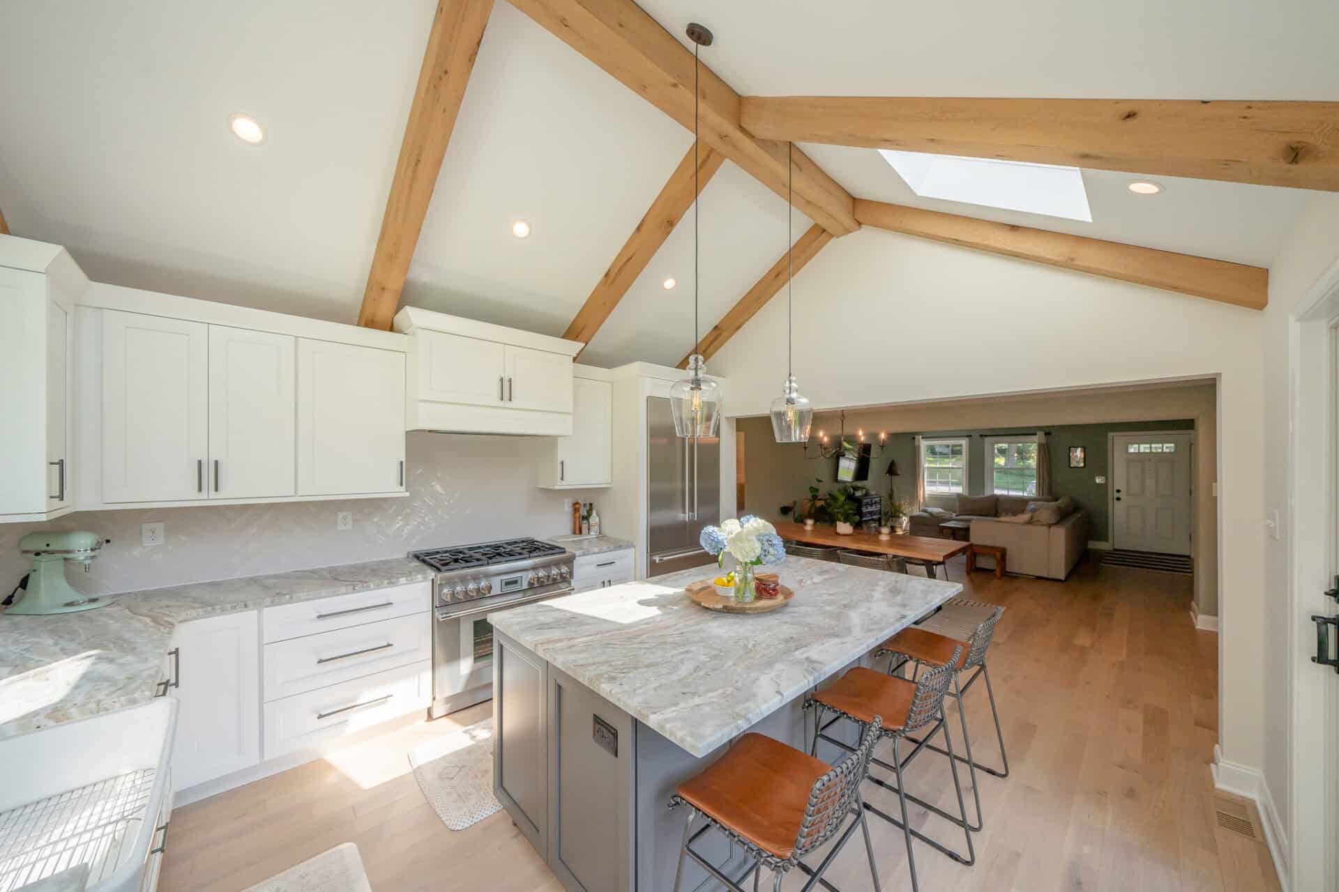 Spacious open kitchen with high ceilings in Pennsylvania