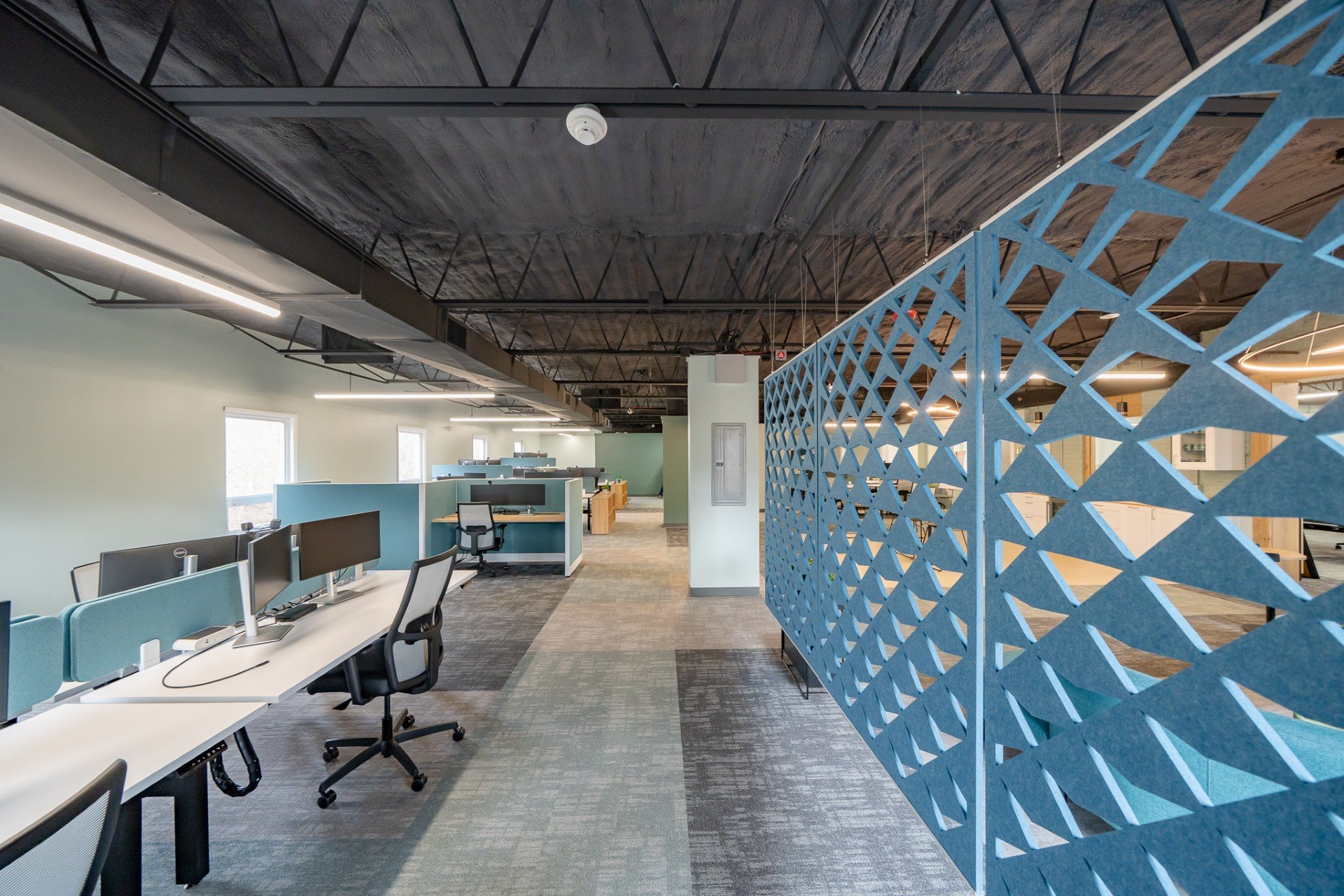 Interior of open-floorplan office space