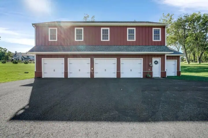 Four-car garage with living space above