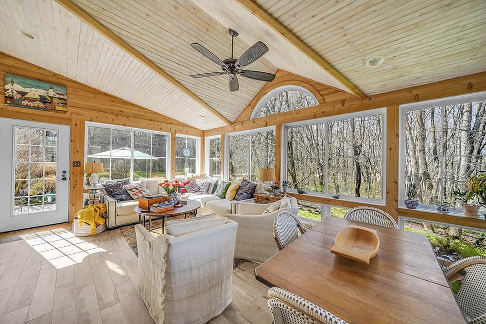 Creating Functional Space in Your Home 2 Sun room with wood-planked ceiling